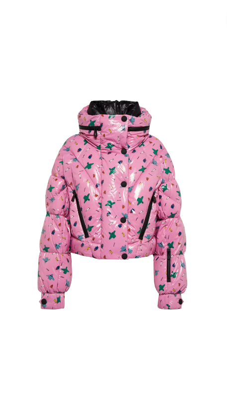 Sutton Stracke's Pink Printed Puffer Coat
