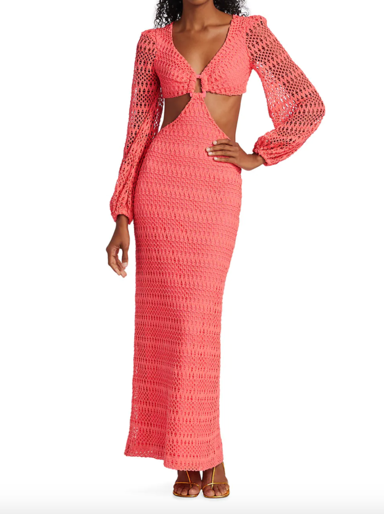 Tamra Judges' Pink Crochet Cutout Dress