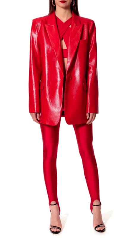 Whitney Rose’s Red Leather Confessional Blazer 1