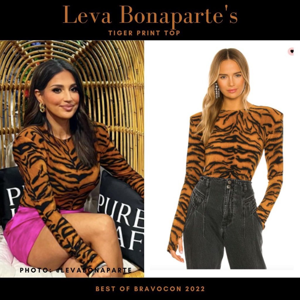 Leva Bonaparte's Tiger Print Top Bravocon 2022