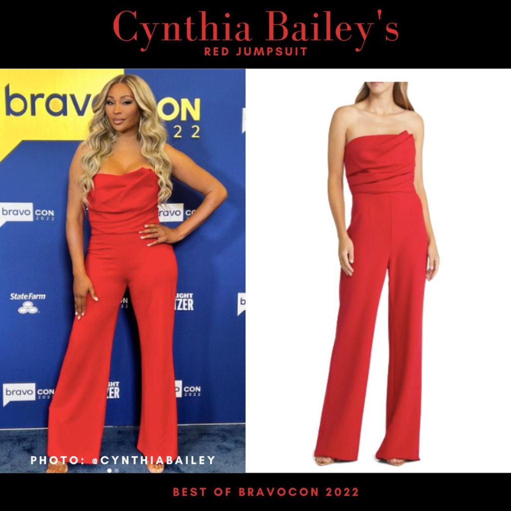 Cynthia Bailey's Red Jumpsuit at Bravocon 2022