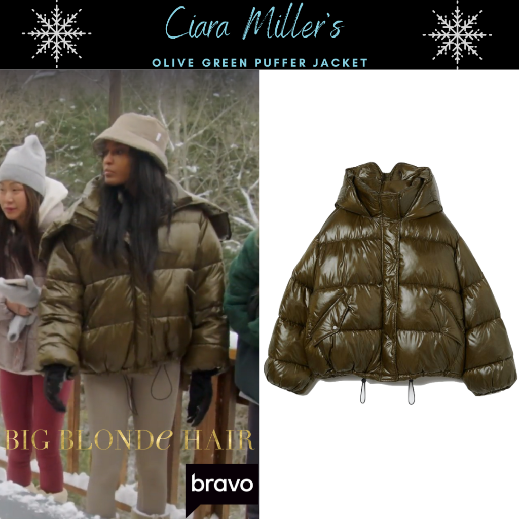 Ciara Miller's Olive Green Puffer Jacket