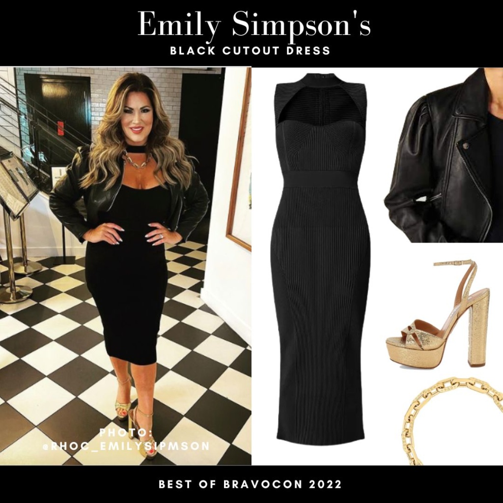 Emily Simpson's Black Cutout Dress at Bravocon 2022