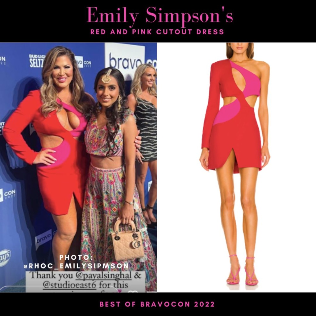 Emily Simpson's Red and PInk Cutout Dress at Bravocon