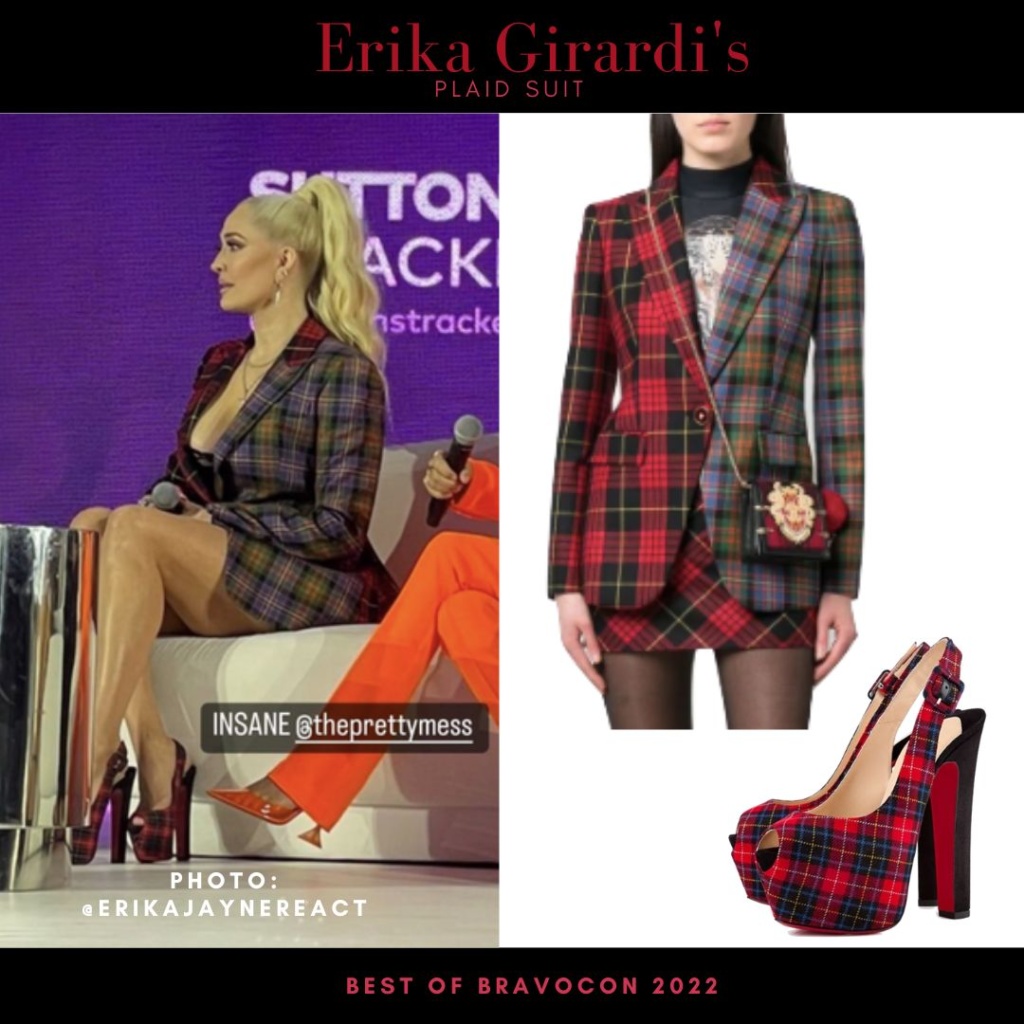 Erika Girardi's Plaid Suit at Bravocon 2022