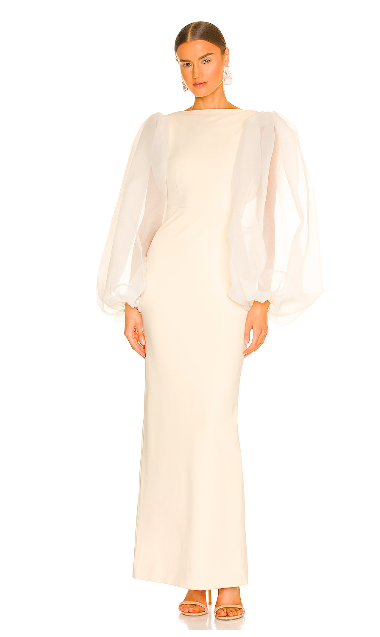 Garcelle Beauvais' White Tulle Sleeve Dress