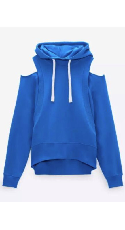Heather Gay’s Blue Cold Shoulder Sweatshirt 1