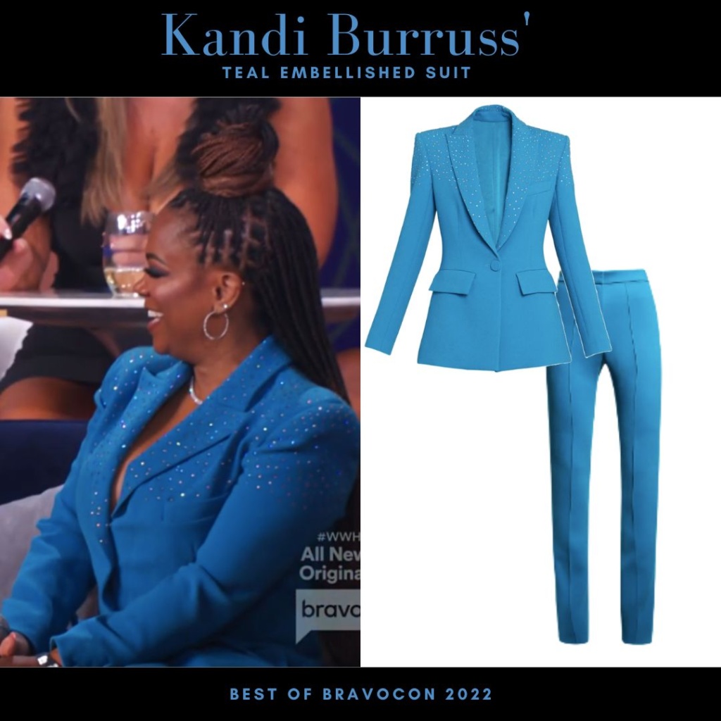 Kandi Burruss' Turquoise Embellished Suit