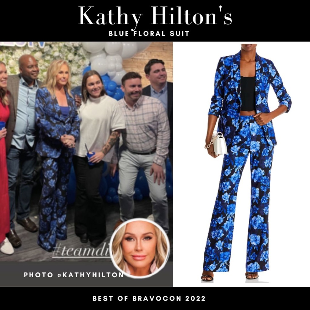 Kathy Hilton's Blue Floral Suit at Bravocon 2022