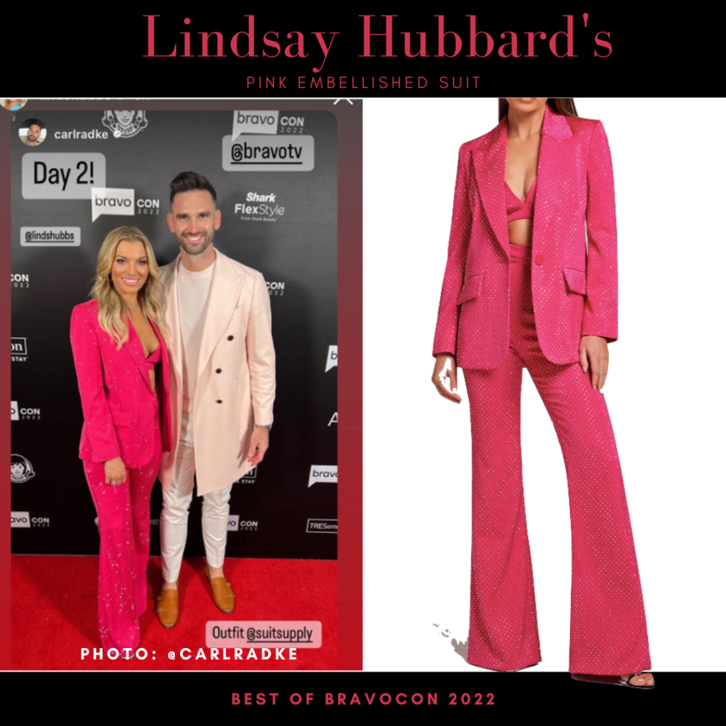 Lindsay Hubbard's Pink Embellished Suit at Bravocon 2022