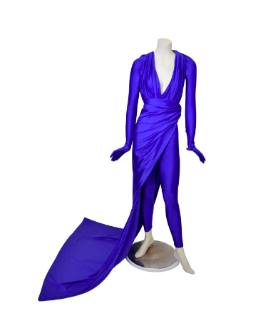 Lisa Rinna's Blue Gloved Balenciaga Jumpsuit