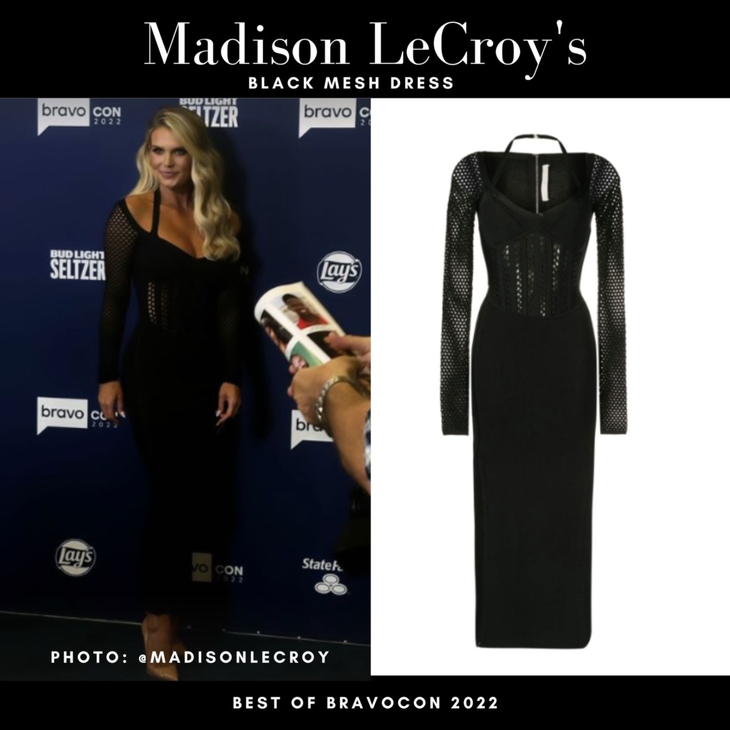 Madison LeCroy's Black Mesh Midi Dress Bravocon 2022