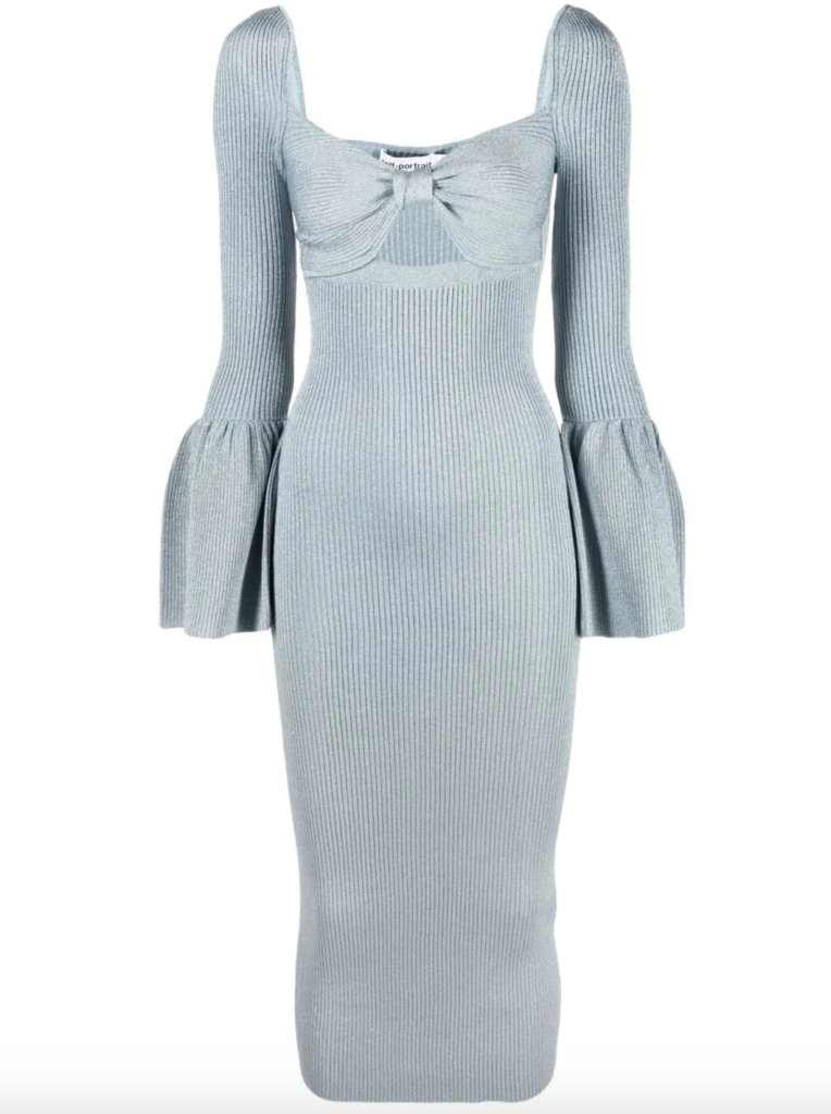 Madison LeCroy's Blue Bell Sleeve Dress