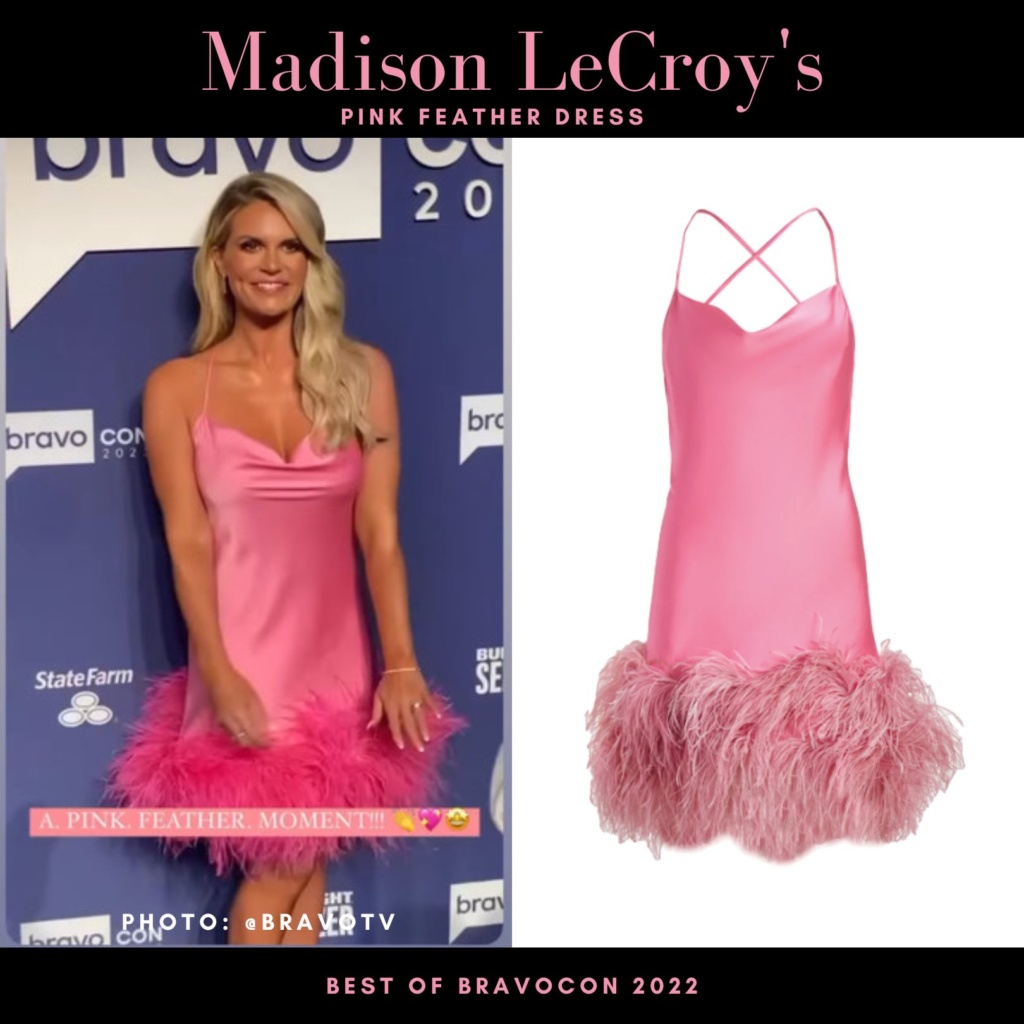Madison LeCroy's Pink Feather Dress at Bravocon 2022