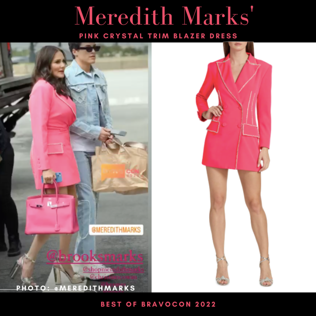 Meredith Marks’ Pink Crystal Trim Blazer Dress