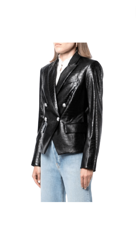 Robyn Dixon's Black Croc Leather Jacket