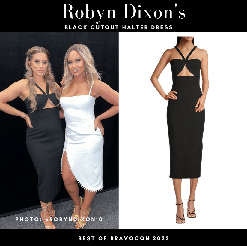 Robyn Dixon's Black Cutout Halter Dress