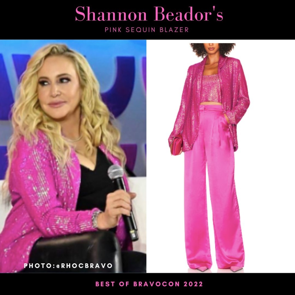 Shannon Beador's Pink Sequin Blazer at Bravocon 2022