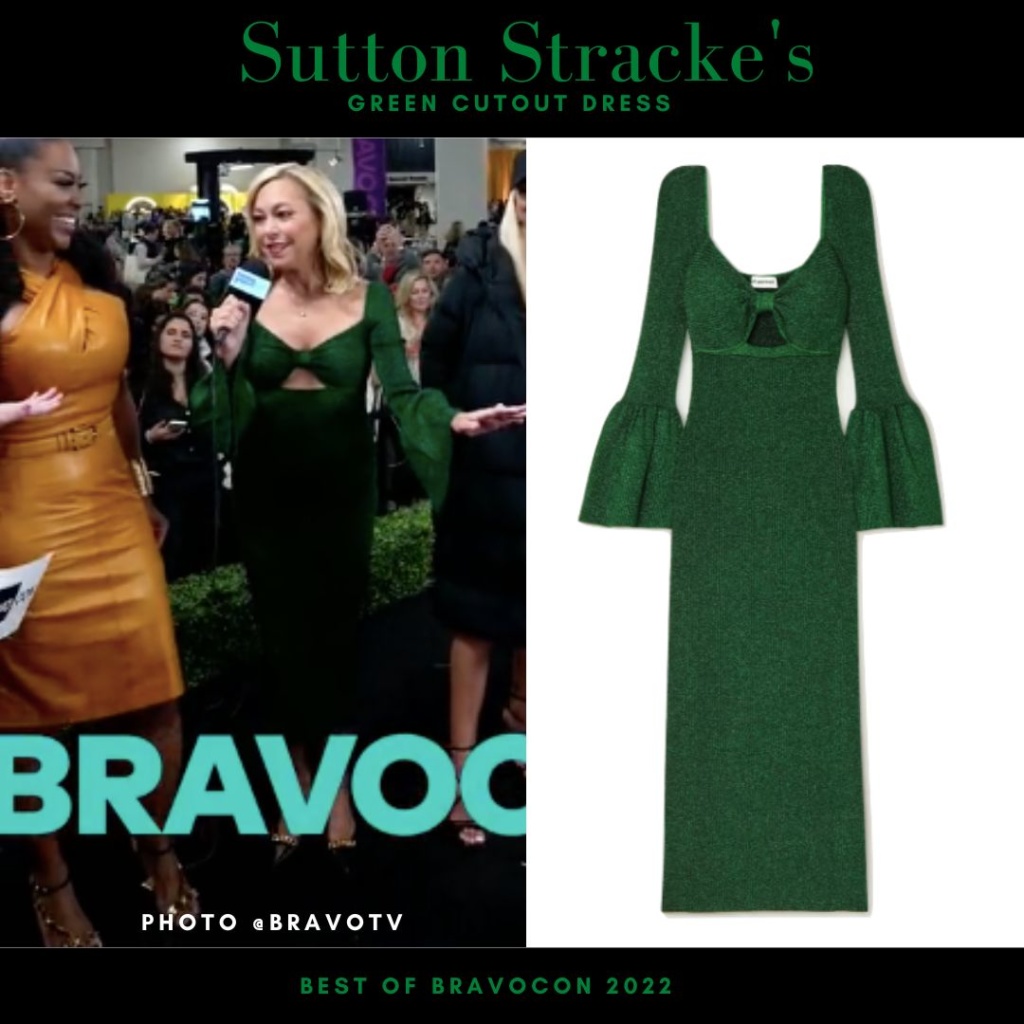 Sutton Stracke's Green Cutout Dress Bravocon 2022