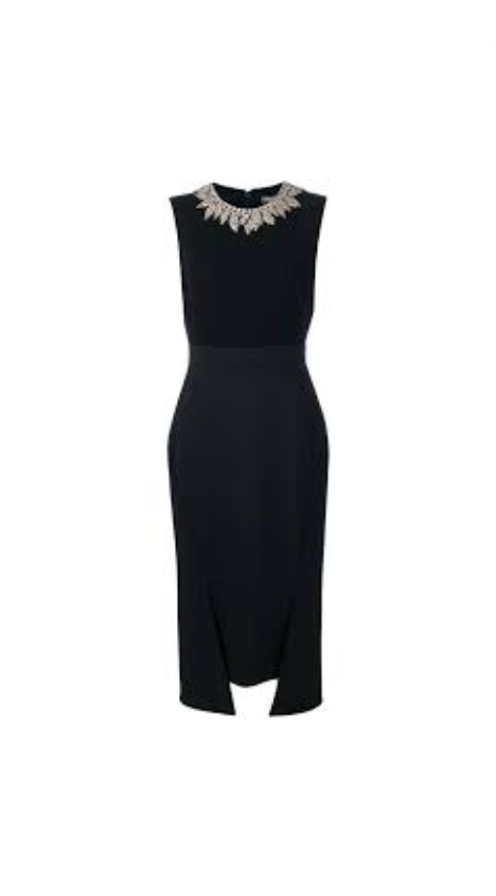 Sutton Stracke's Black Embellished Collar Dress