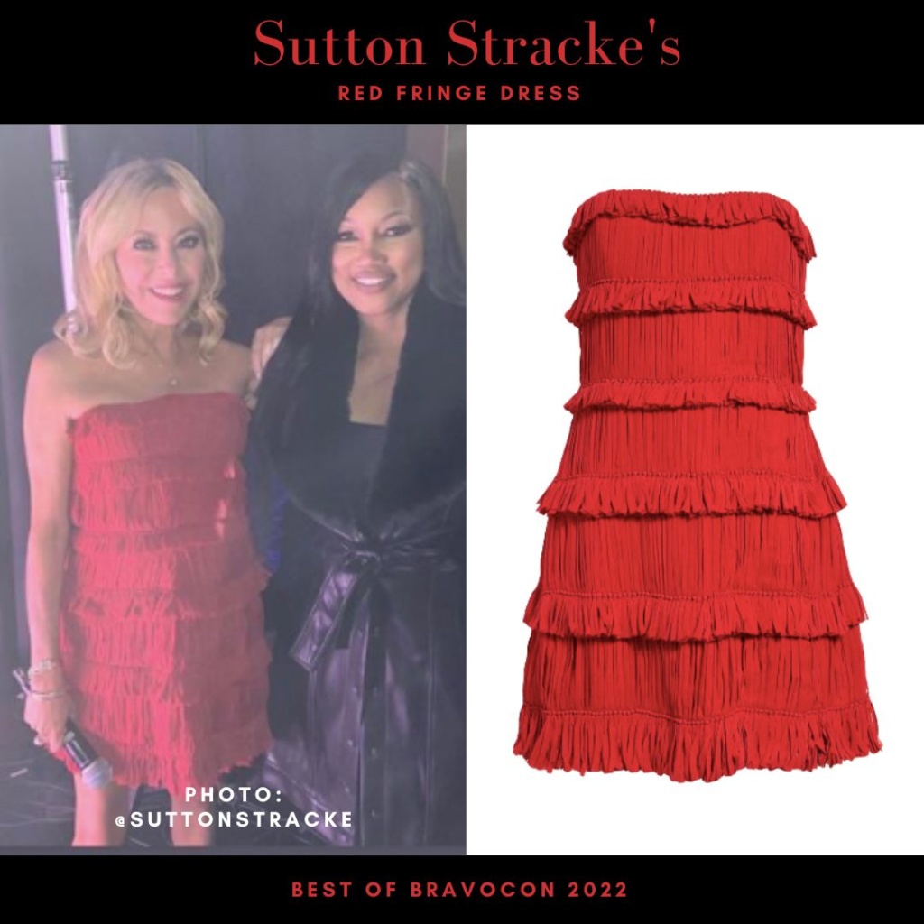 Sutton Stracke's Red Fringe Dress at Bravocon 2022