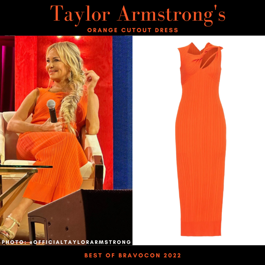Taylor Armstrong’s Orange Cutout Dress