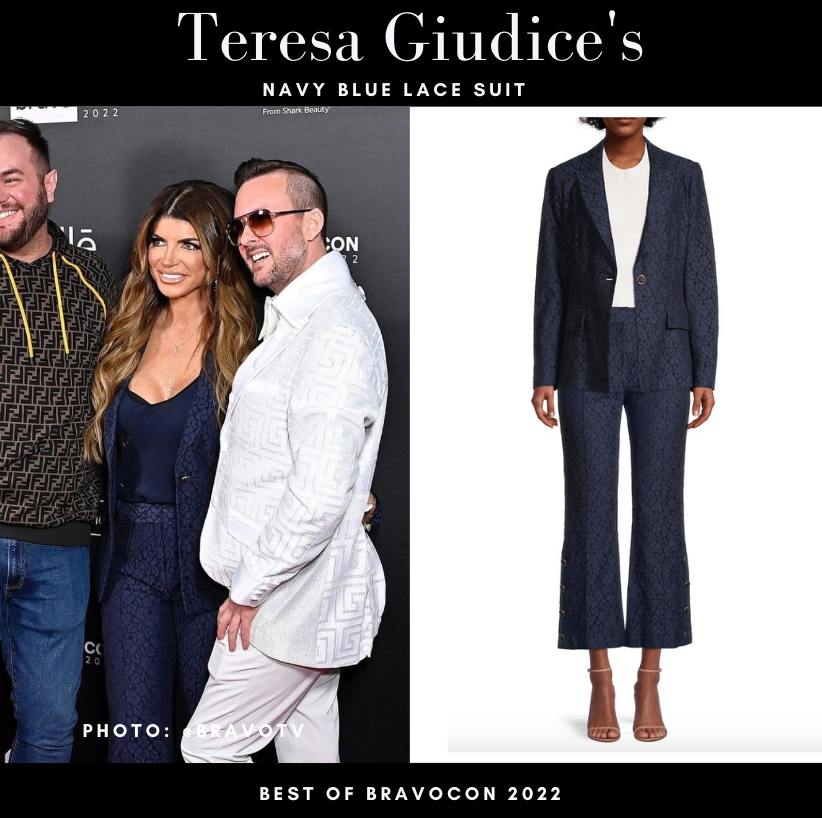 Teresa Giudice's Navy Blue Lace Suit