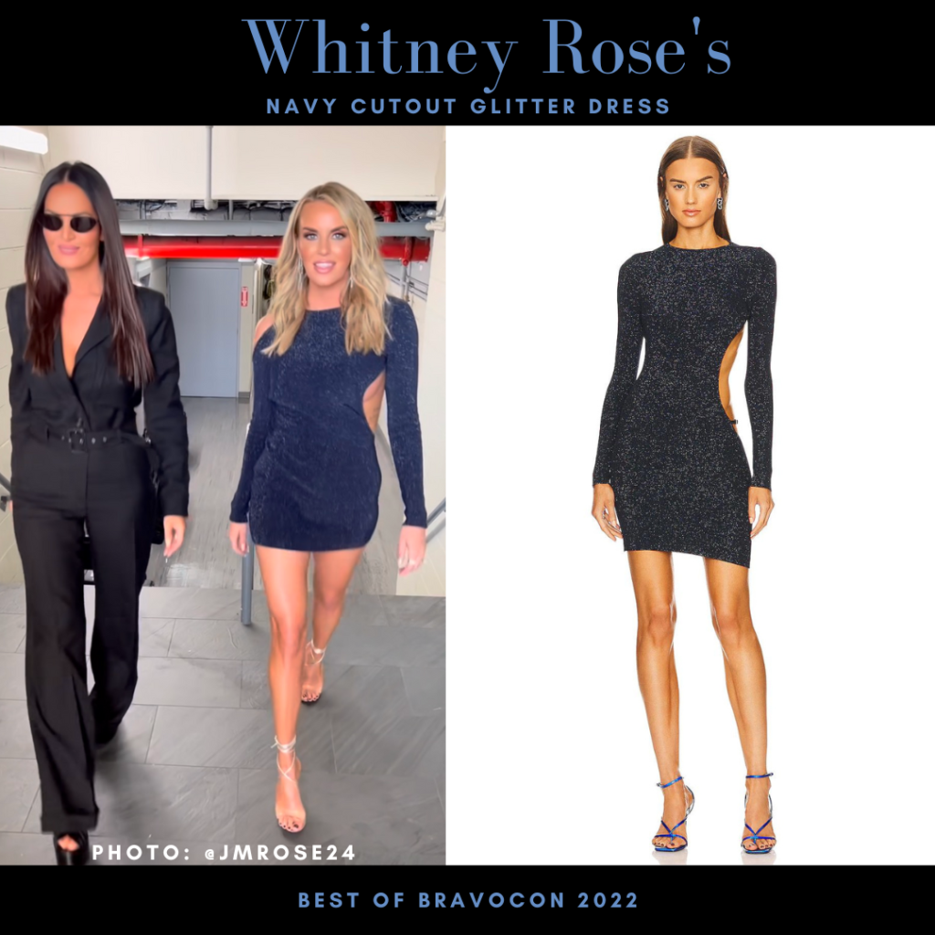 Whitney Rose’s Navy Cutout Glitter Dress