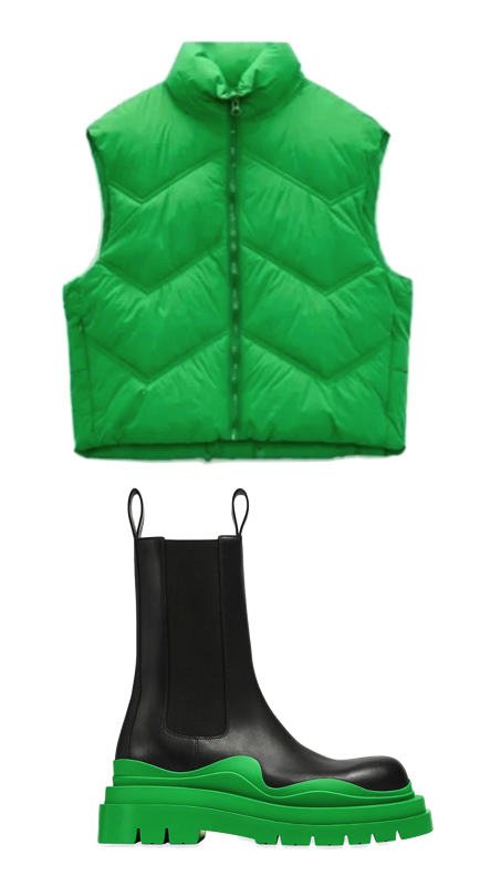 Heather Gay’s Green Puffer Vest and Boots 1