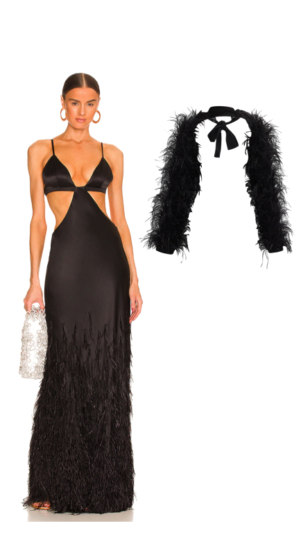 Nicole Martin’s Black Feather Gown