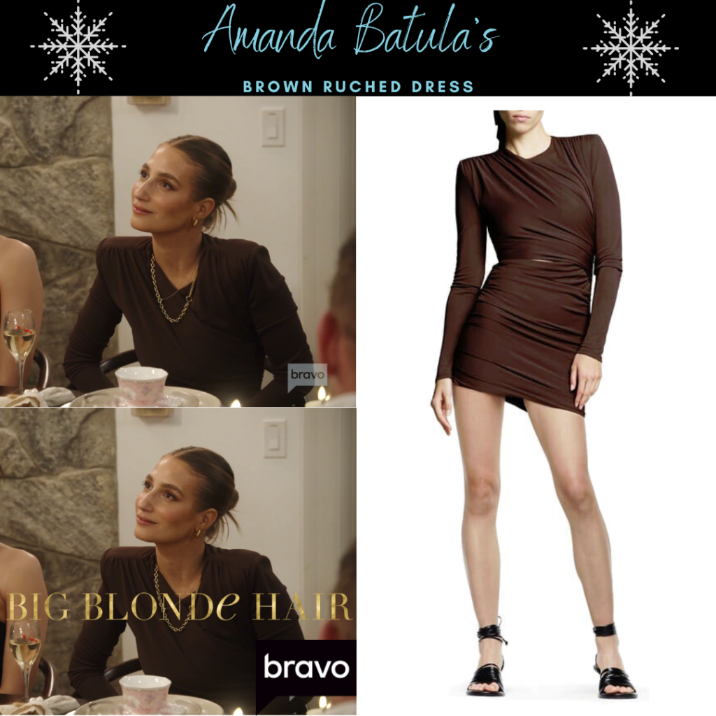 Amanda Batula’s Brown Ruched Dress