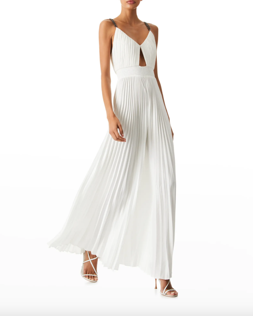 Gizelle Bryant's White Pleated Chain Strap Jumpsuit