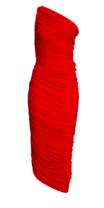 Heather Gay's Red Norma Kamali Ruched Confessional Dress