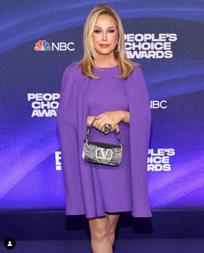 Kathy Hilton's Purple Cape Dress