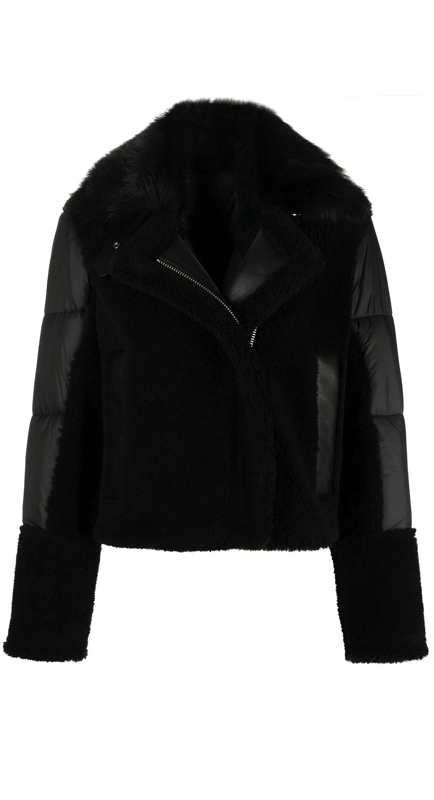 Kristin Cavallari’s Black Fur Trim Puffer Jacket 1