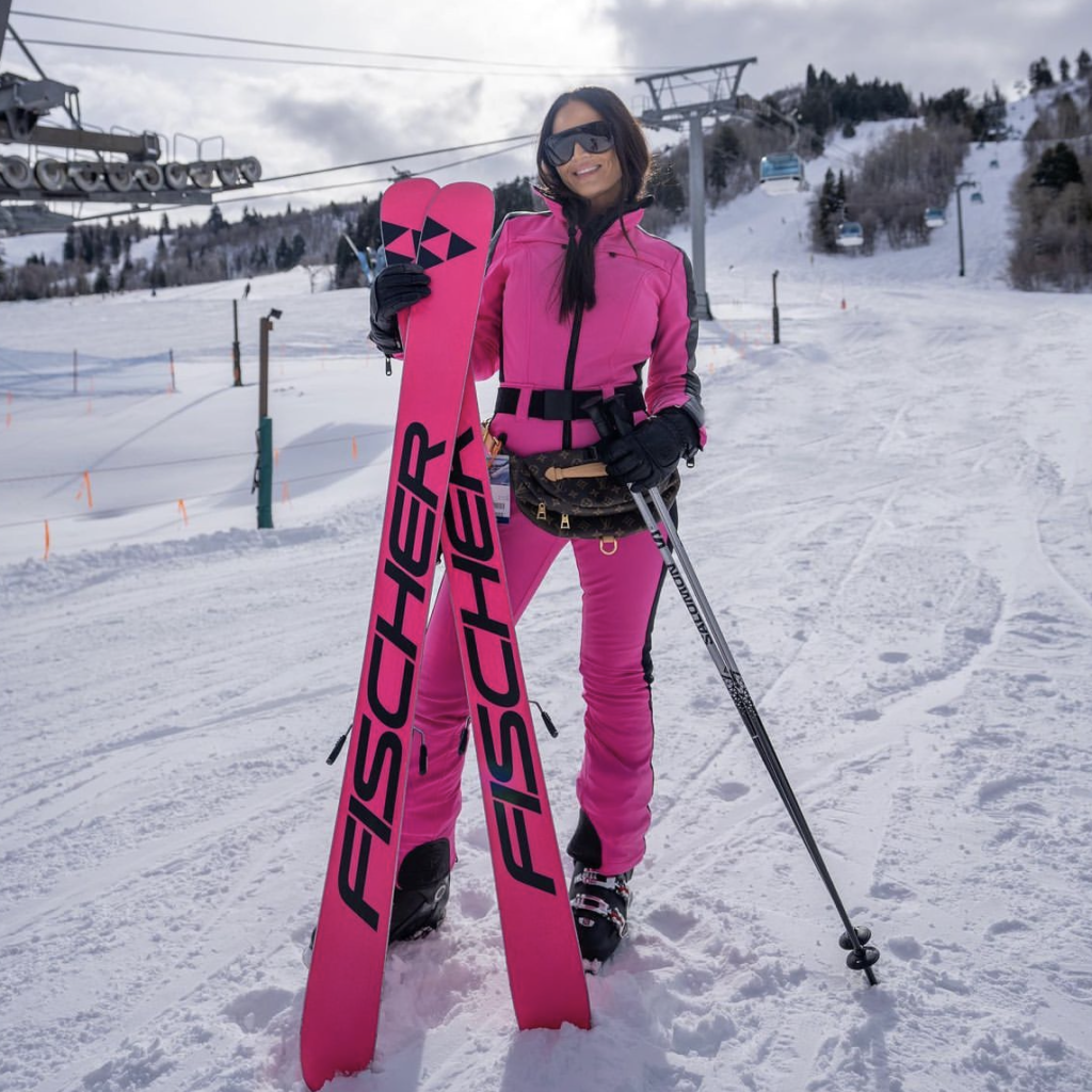 Lisa Barlow's Pink Ski Suit