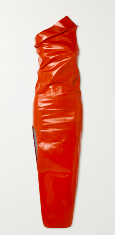 Meredith Marks' Orange Leather Confessional Dress