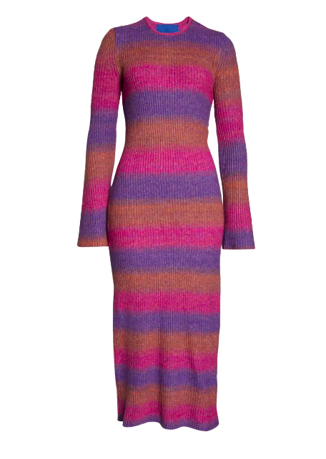 Robyn Dixon's Simon Miller Striped Purple and Pink Sweater Dress