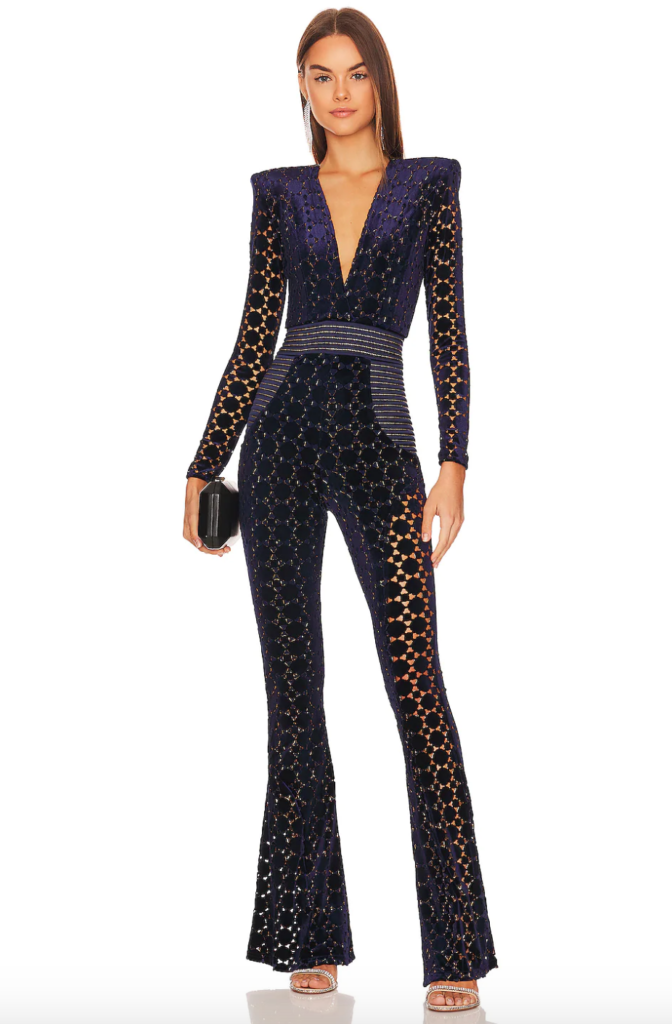 Robyn Dixon's Navy Lace Jumpsuit on WWHL 