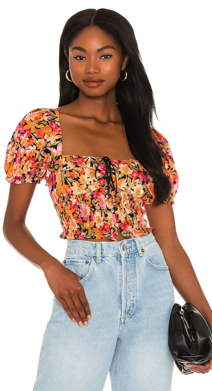 Whitney Rose’s Floral Tie Front Crop Top