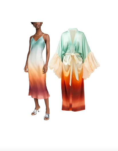 Angie Harrington's Satin Ombre Robe and Slip Dress