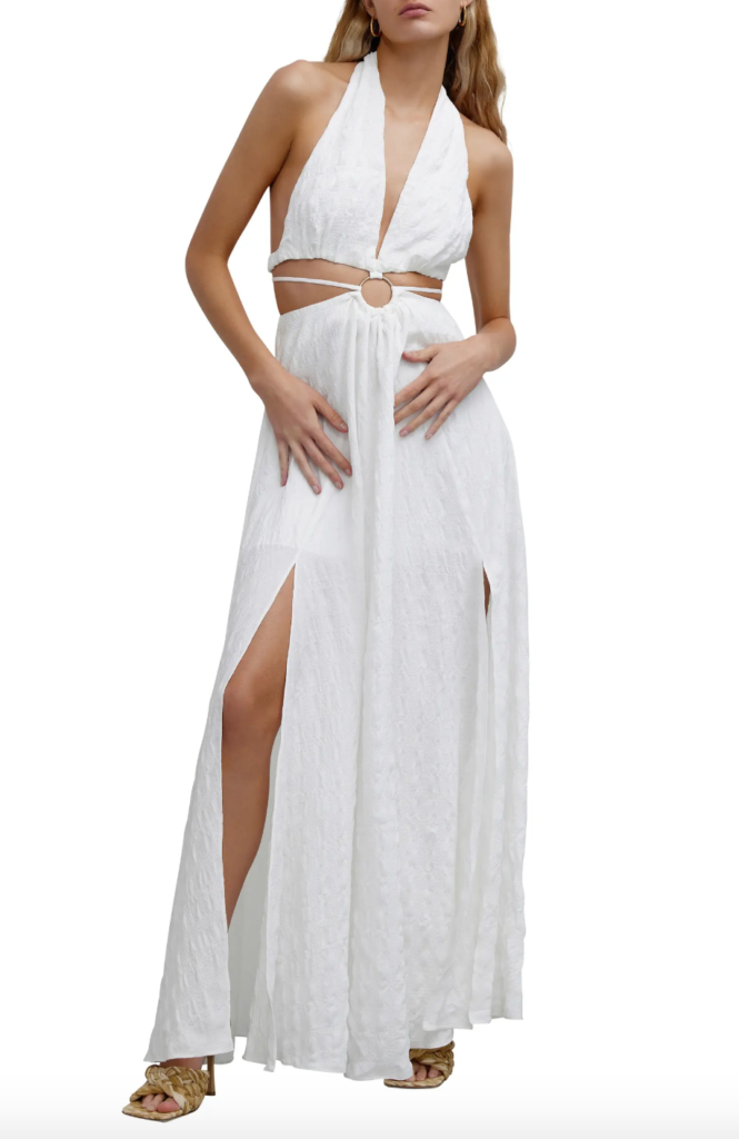 Ashley Darby's White Cutout Maxi Dress