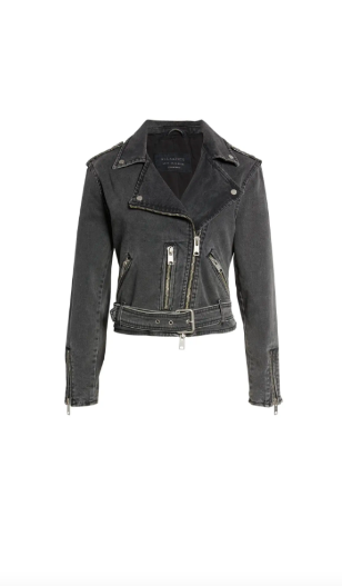 Gina Kirschenheiter's Black Denim Moto Jacket