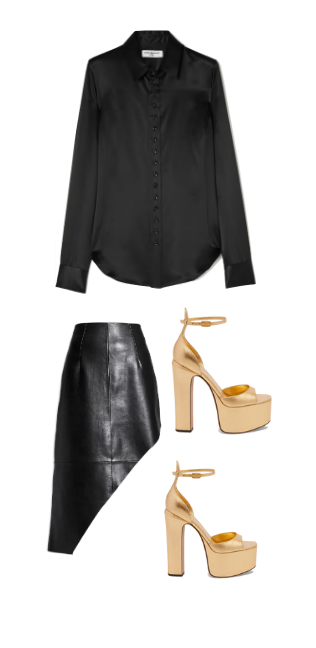 Lisa Barlow's Leather Asymmetrical Skirt