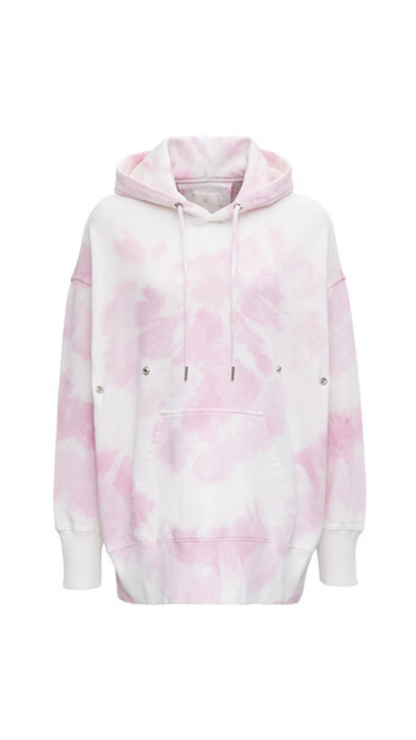 Meredith Marks' Pink and White Tie Dye Hoodie