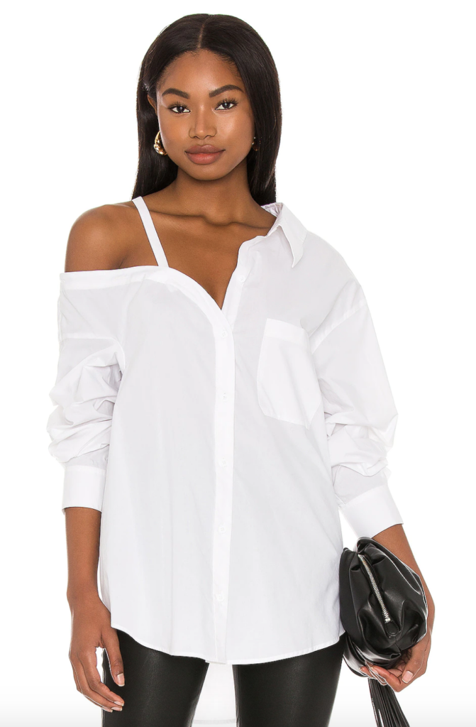 Robyn Dixon's White Asymmetric Shirt