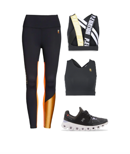 Nicole Martin's Orange and Black Workout Leggings