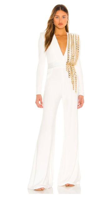 Wendy Osefo's White Chain Jumpsuit