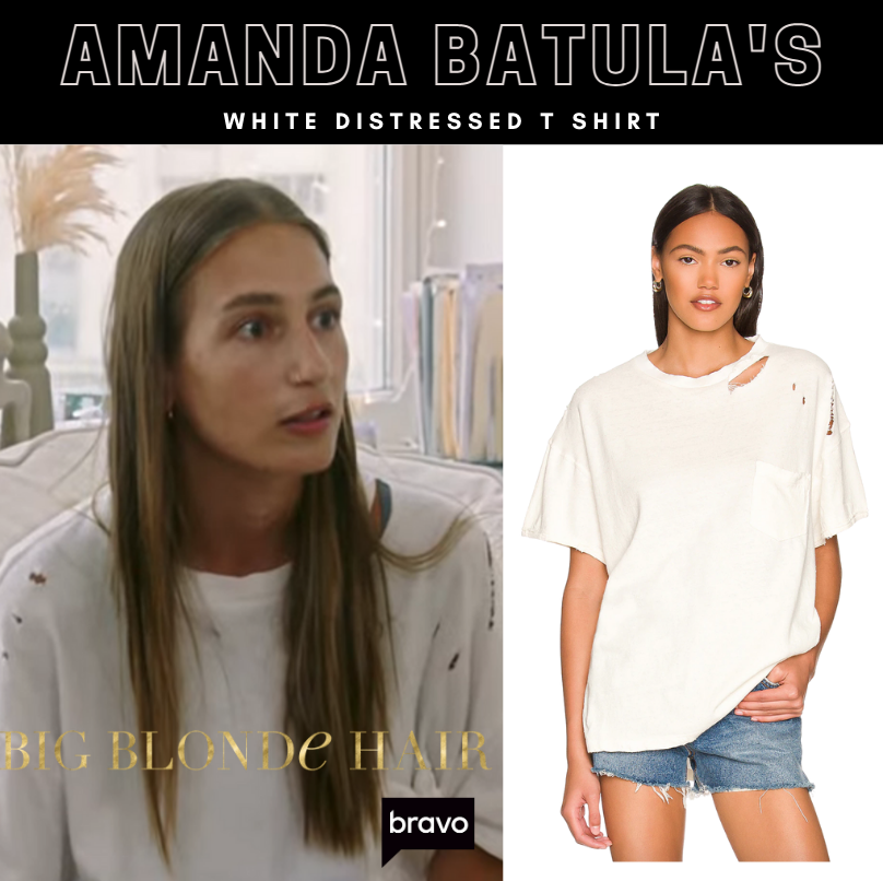 Amanda Batula's White Distressed T Shirt
