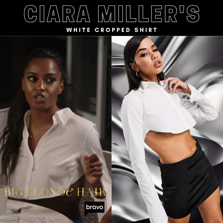 Ciara Miller's White Cropped Shirt